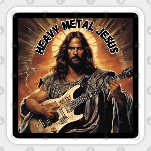 JESUS MEME - Heavy Metal Jesus Sticker by Klau